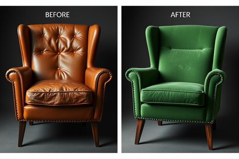 Transformación de sillón moderno